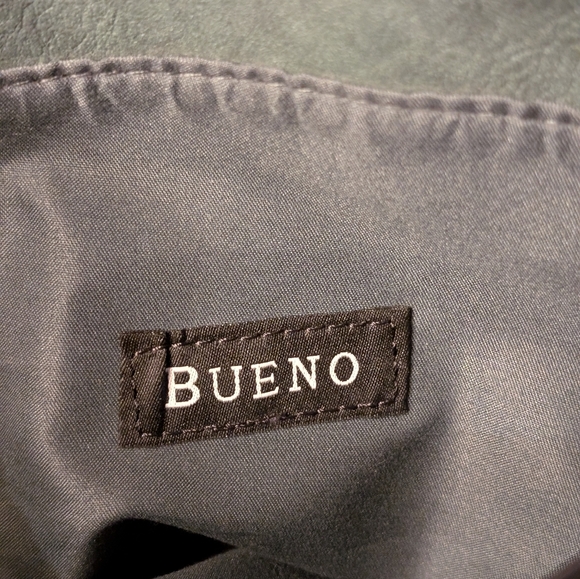 Bueno Of California Calf Turn Lock Bag. Beautiful Green/Blue Mineral Color. NWOT - Picture 3 of 6